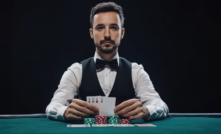 Player reviewing game rules and paytable information before starting
