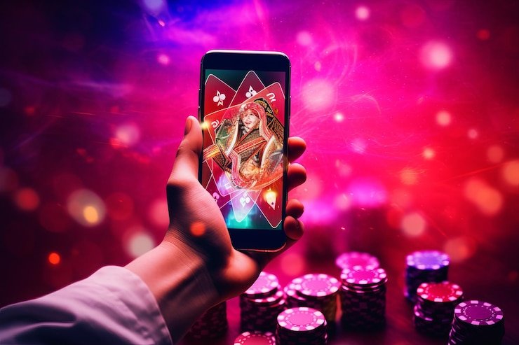 Player using smartphone to access adventure slots with mobile-optimized interface